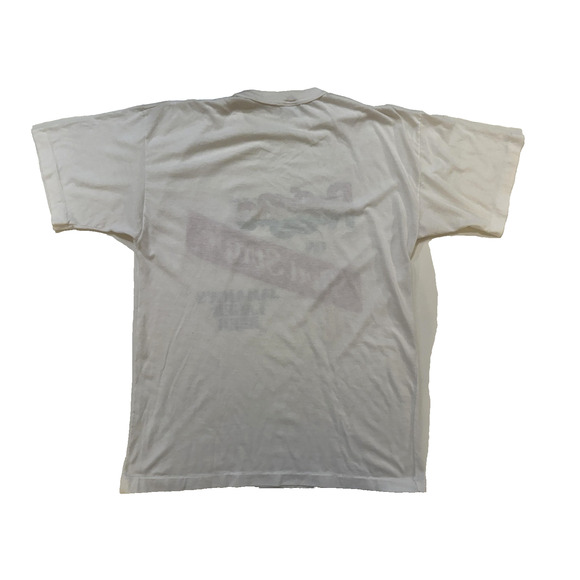 Vintage Red Stripe Reggae Shirt Mens Medium White Jamaica Beer Graphic Promo 90s - Picture 8 of 8